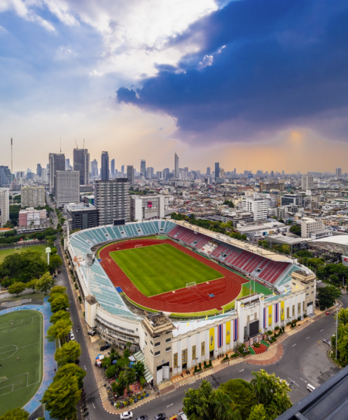 The view of Suphachalasai National Stadium from siam@siam design hotel Bangkok.